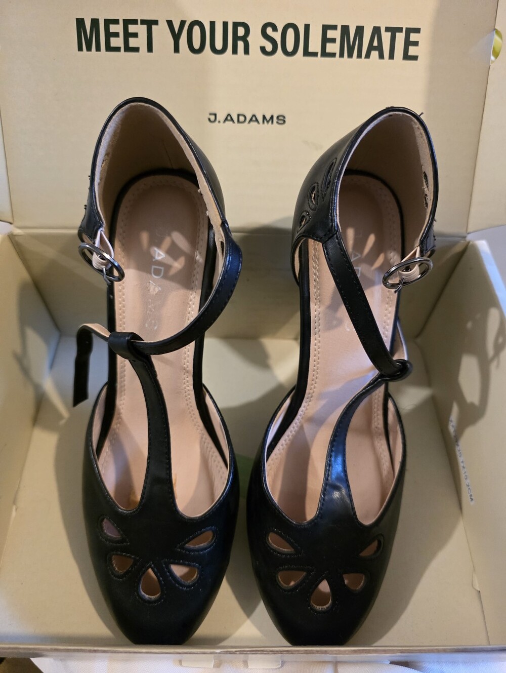 J. Adams Black Leather Women's Dress Sandals